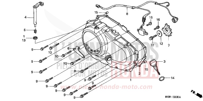 KURBELGEHAEUSEABDECKUNG von CB1300 Super Bold'or ABS PROCYON RED METALLIC (R203) von 1996